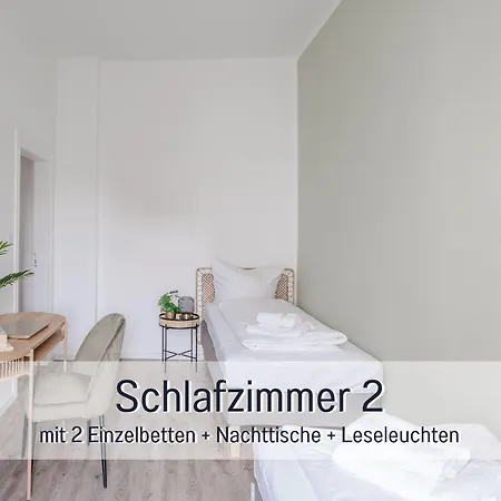 公寓 Benville Bv01 - Ideal Fuer 4-6 Personen - Wlan, Waschmaschine, Parkplatz - 2 Schlafzimmer - 1 Km Zum Bahnhof - Ruhige Lage *
